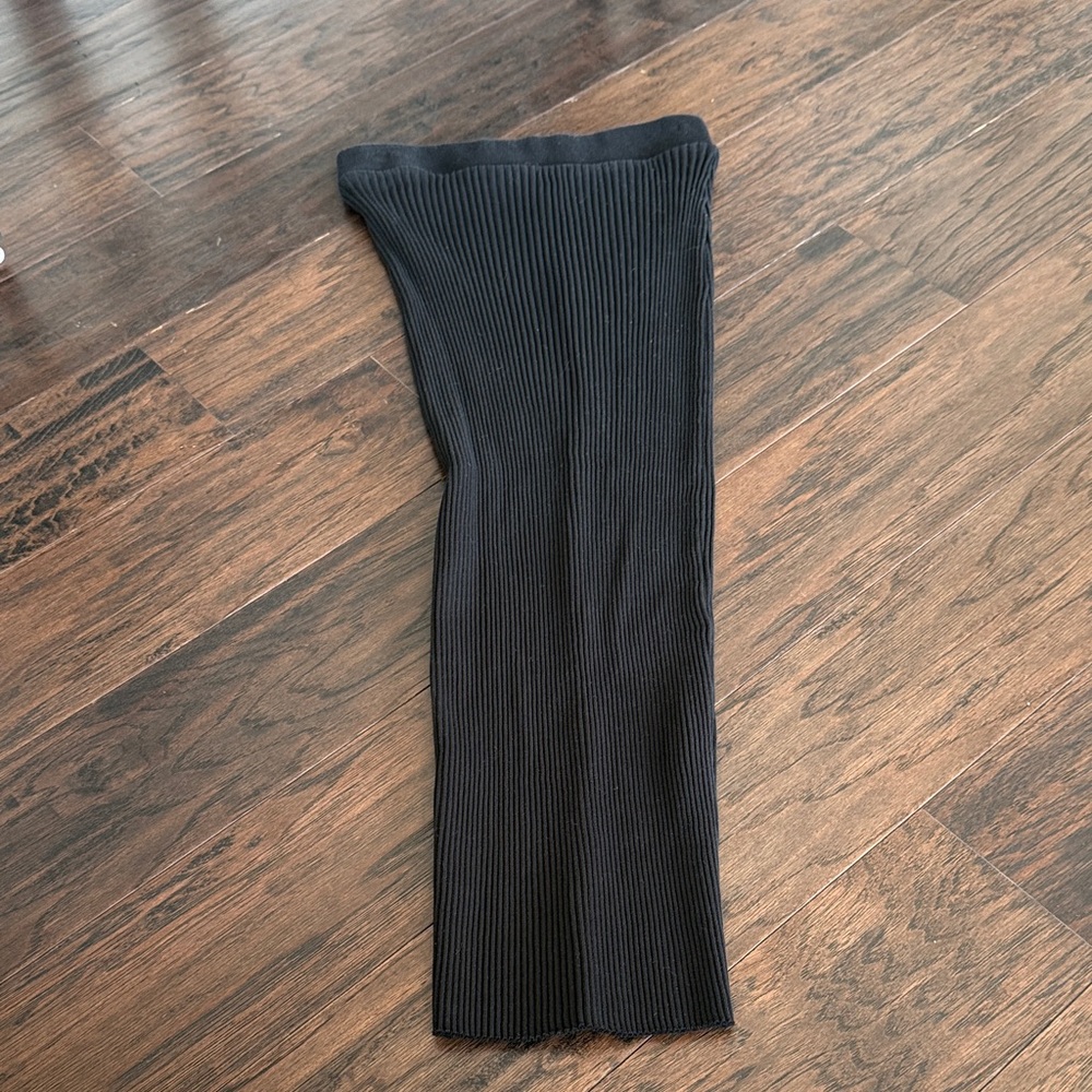 Long black knit skirt